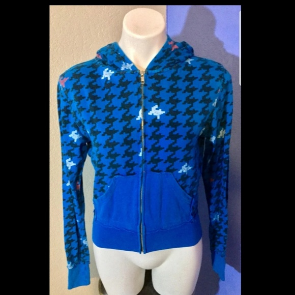 Blue Retro 8bit Hoodie Medium By  Loyal Army - Picture 2 of 3